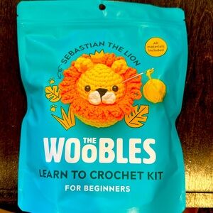 The Woobles Sebastian The Lion Learns To Crochet kit for beginners.